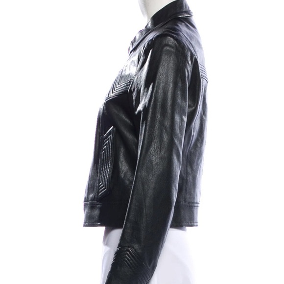 Saint Laurent Cropped Leather Jacket - Picture 2 of 9